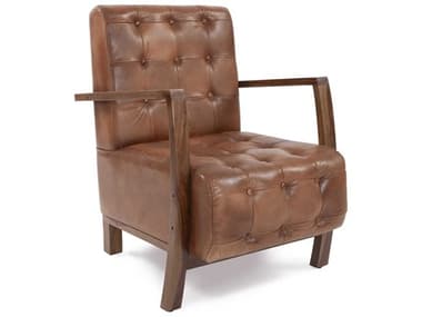 Howard Elliott Davenport Brown Leather Accent Chair HE59016