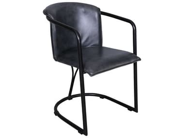 Howard Elliott Lorenzo Black Leather Accent Chair HE59017