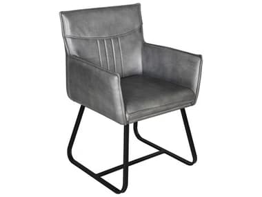 Howard Elliott Volterra Gray Leather Accent Chair HE59020