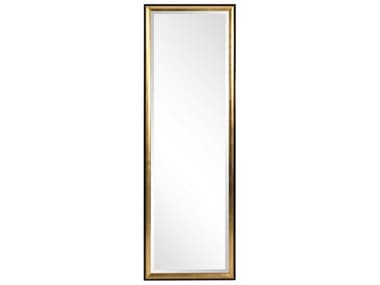 Howard Elliott Cagney Glossy Black with Gold 24''W x 72''H Rectangular Wall Mirror HE60015