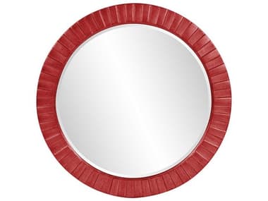 Howard Elliott Serenity Glossy Red 35'' Round Wall Mirror HE6002R