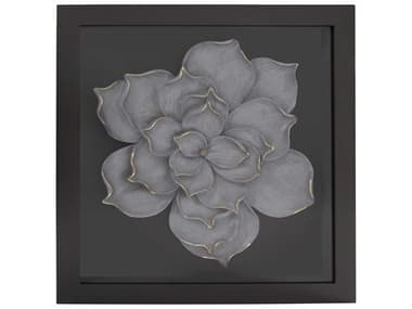 Howard Elliott Gray / Gold 26'' Magnolia Flower Wood Wall Art HE60043