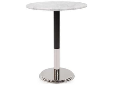 Howard Elliott Round Marble Black Silver White Bistro Table HE81031