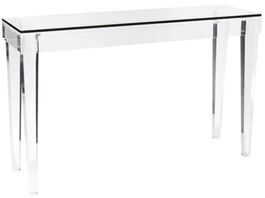 Howard Elliott Clarette Rectangular Glass Clear Console Table HE87021