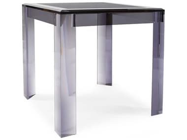 Howard Elliott Harman Square Leather Smokey Gray End Table HE87024