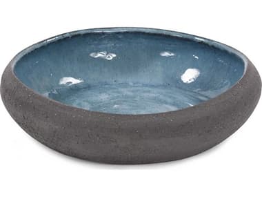 Howard Elliott Tide Pool Matte Gray / Glossy Blue Interior Decorative Bowl HE89124