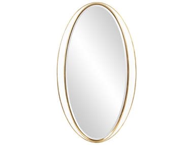 Howard Elliott Rania White / Gold 28''W x 49''H Oval Wall Mirror HE92150