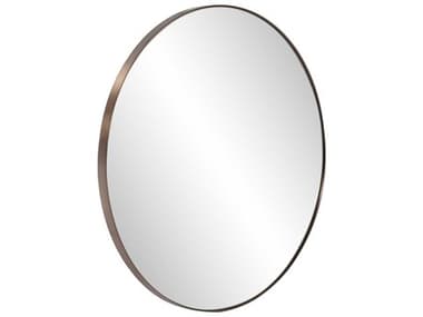 Howard Elliott Van Buren Brass Round Wall Mirror HE94054