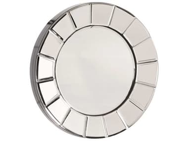 Howard Elliott Dina 12'' Round Small Wall Mirror with Tile Mirrored Frame HE99050