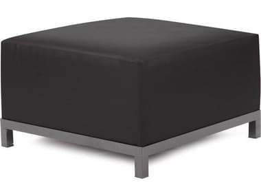 Howard Elliott Outdoor Axis Atlantis Black Fabric Cushion Ottoman HEOKQ902T064