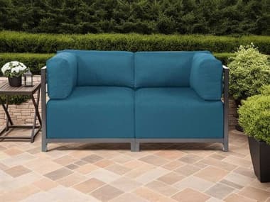 Howard Elliott Outdoor Axis Seascape Turquoise Fabric Cushion Loveseat HEOKQ922T298