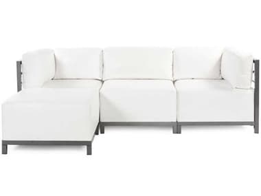 Howard Elliott Outdoor Axis Atlantis White Fabric Cushion Lounge Set HEOKQ924T944