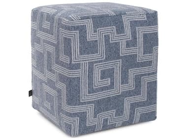 Howard Elliott Outdoor Universal Syros Denim Fabric Cushion Ottoman HEOQ1281354