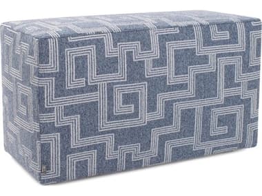 Howard Elliott Outdoor Universal Syros Denim Fabric Cushion Bench HEOQ1301354