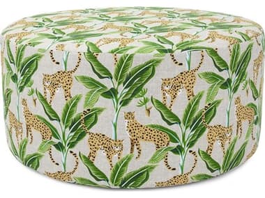 Howard Elliott Outdoor Universal Safari Natural Fabric Cushion Ottoman HEOQ1321278