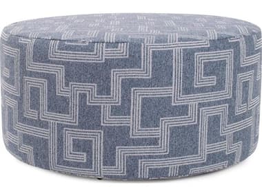 Howard Elliott Outdoor Universal Syros Denim Fabric Cushion Ottoman HEOQ1321354