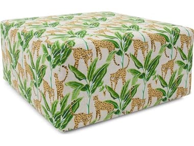 Howard Elliott Outdoor Universal Safari Natural Fabric Cushion Ottoman HEOQ1331278