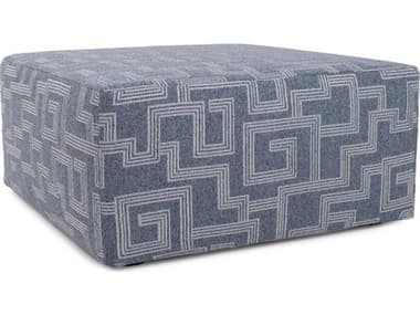 Howard Elliott Outdoor Universal Syros Denim Fabric Cushion Ottoman HEOQ1331354