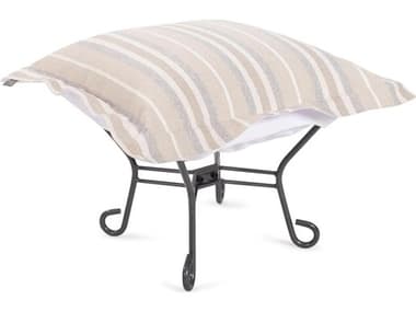 Howard Elliott Outdoor Puff Scroll Dune Sand Fabric Cushion Ottoman HEOQ5101349