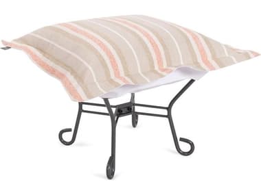 Howard Elliott Outdoor Puff Scroll Dune Terra Fabric Cushion Ottoman HEOQ5101350