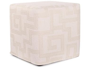 Howard Elliott Outdoor No Tip Syros Natural Fabric Cushion Ottoman HEOQ8501352