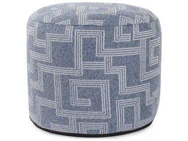 Howard Elliott Outdoor Syros Denim Fabric Cushion Ottoman HEOQ8721354