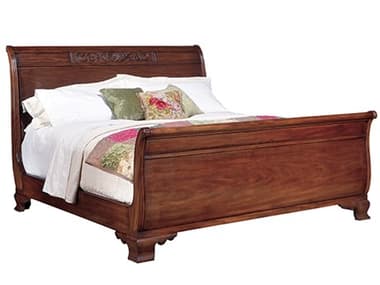 Henkel Harris Brown Mahogany Wood Queen Sleigh Bed HH17950