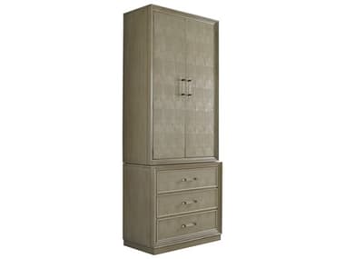 Hickory White Custom Elements Cabinet 37" Wide Stone Brown Maple Wood Accent Chest HIW104SMC