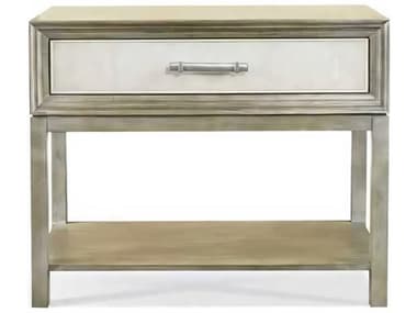 Hickory White Greg 37" Rectangular Wood End Table with Faux Shagreen HIW107S