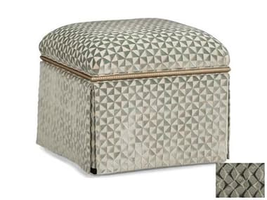Hickory White Custom Elements Upholstery 22" Platinum Green Fabric Upholstered Ottoman HIW153MC