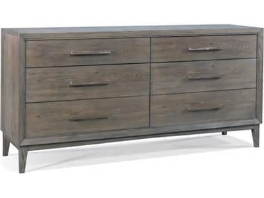 Hickory White Odyssey 72" Wide 6-Drawers Gray Ash Wood Double Dresser HIW21531