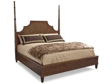 Hickory White Trellis Brown Ash Wood Mazie Poster Bed HIW26515