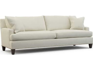 Hickory White Custom Elements Upholstery 100" Modern Walnut Fabric Upholstered Sofa HIW332PX12MMC