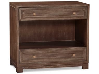 Hickory White Navarre 36" Wide 2-Drawers Brown Oak Wood Nightstand HIW41670