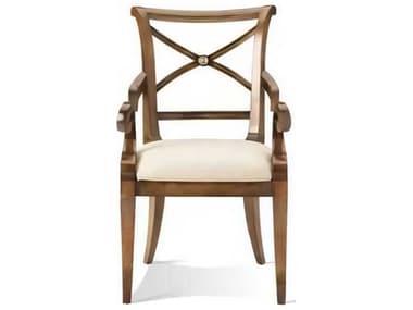 Hickory White Metropolitan Classics Beech Wood Brown Upholstered Kristen Arm Dining Chair HIW42163MC