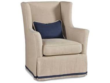 Hickory White Custom Elements Upholstery 33" Swivel Fabric Wing Accent Chair HIW460401