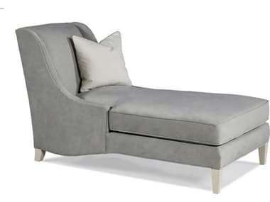 Hickory White Custom Elements Upholstery 33" Washed Linen Gray Fabric Upholstered Chaise HIW461302MC