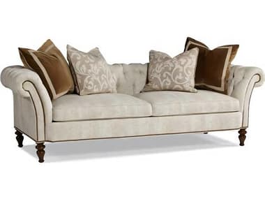 Hickory White Custom Elements Upholstery 100" Cafe Noir Beige Fabric Upholstered Sofa HIW489205MC