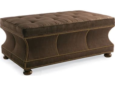 Hickory White Custom Elements Upholstery 48" Soho Brown Fabric Upholstered Storage Ottoman HIW489420MC