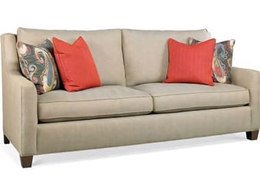 Hickory White Custom Elements Upholstery 88" Walnut Beige Fabric Upholstered Sofa HIW501005MC