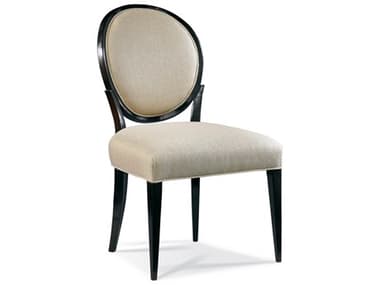 Hickory White Stratos Black Beech Wood Fabric Upholstered Katie Oval Back Side Dining Chair HIW53164