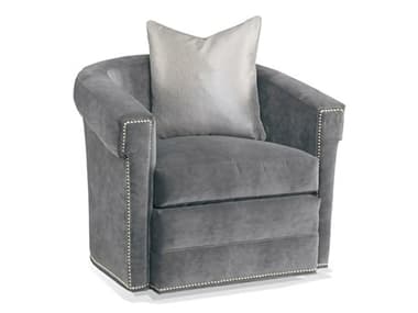 Hickory White Custom Elements Upholstery 35" Swivel Gray Fabric Accent Chair HIW540501SMC