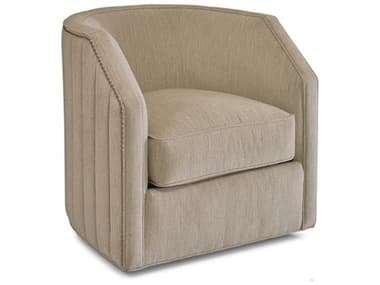 Hickory White Custom Elements Upholstery 30" Swivel Beige Fabric Accent Chair HIW570601SMC