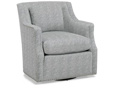 Hickory White Custom Elements Upholstery 29" Swivel Gray Fabric Accent Chair HIW580301SMC