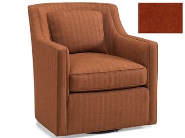 Hickory White Custom Elements Upholstery 29" Swivel Orange Fabric Accent Chair HIW580401SMC