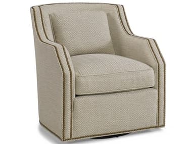 Hickory White Custom Elements Upholstery 29" Beige Fabric Miter Arm Swivel Accent Chair HIW580501SMC