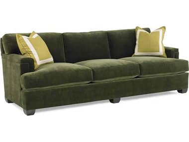 Hickory White Slade 96" Smoked Walnut Green Fabric Upholstered Sofa HIW590305MC