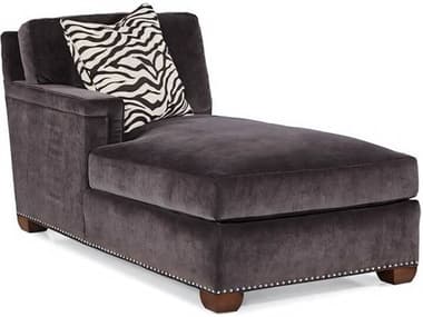 Hickory White Slade 35" Modern Walnut Gray Fabric Upholstered LAF Chaise HIW590325MC