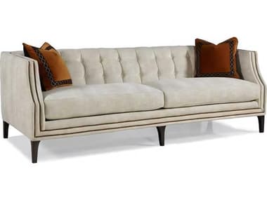 Hickory White Custom Elements Upholstery 97" Black Nickel Beige Fabric Upholstered Sofa HIW600005MC