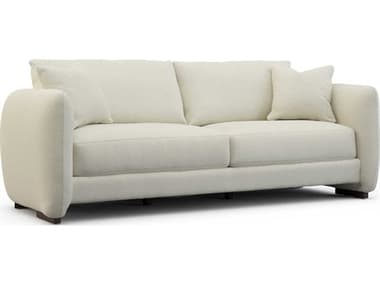 Hickory White Teton 100" Oak Cream Fabric Upholstered Sofa HIW650005MC